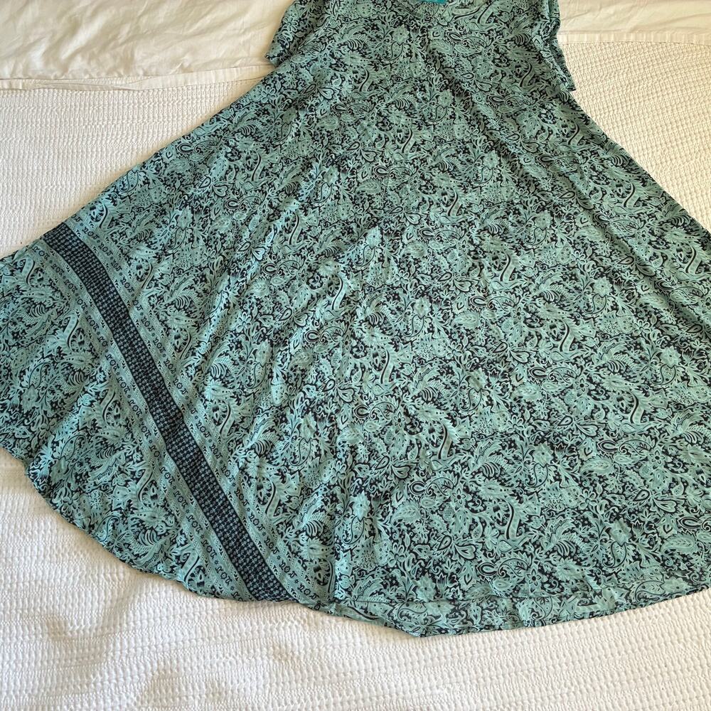 Rainbow Hawaii Inc Dress Silk Blend Patterned Hawaiian Caftan Oversized Vacation - Picture 3 of 10